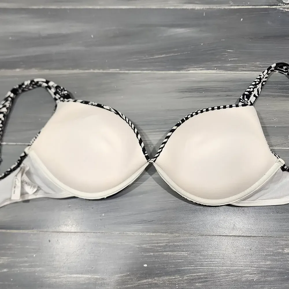 Kenneth Cole New York Bikini Swim Top 38 B/C Black and White Print‎ - Picture 4 of 6